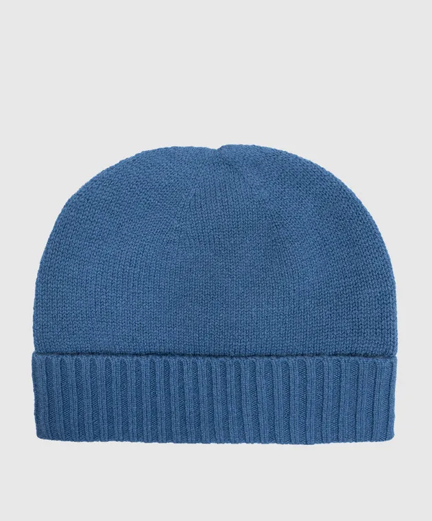 Allude Blue cashmere hat with a scar
