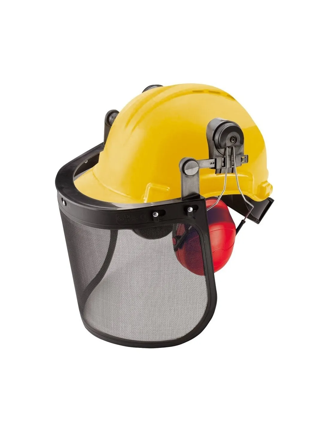 Casco con protección auditiva y visera de seguridad