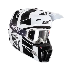 Casco de Cross con Gafas Leatt Kit Moto 3.5 V24 Negro-Blanco