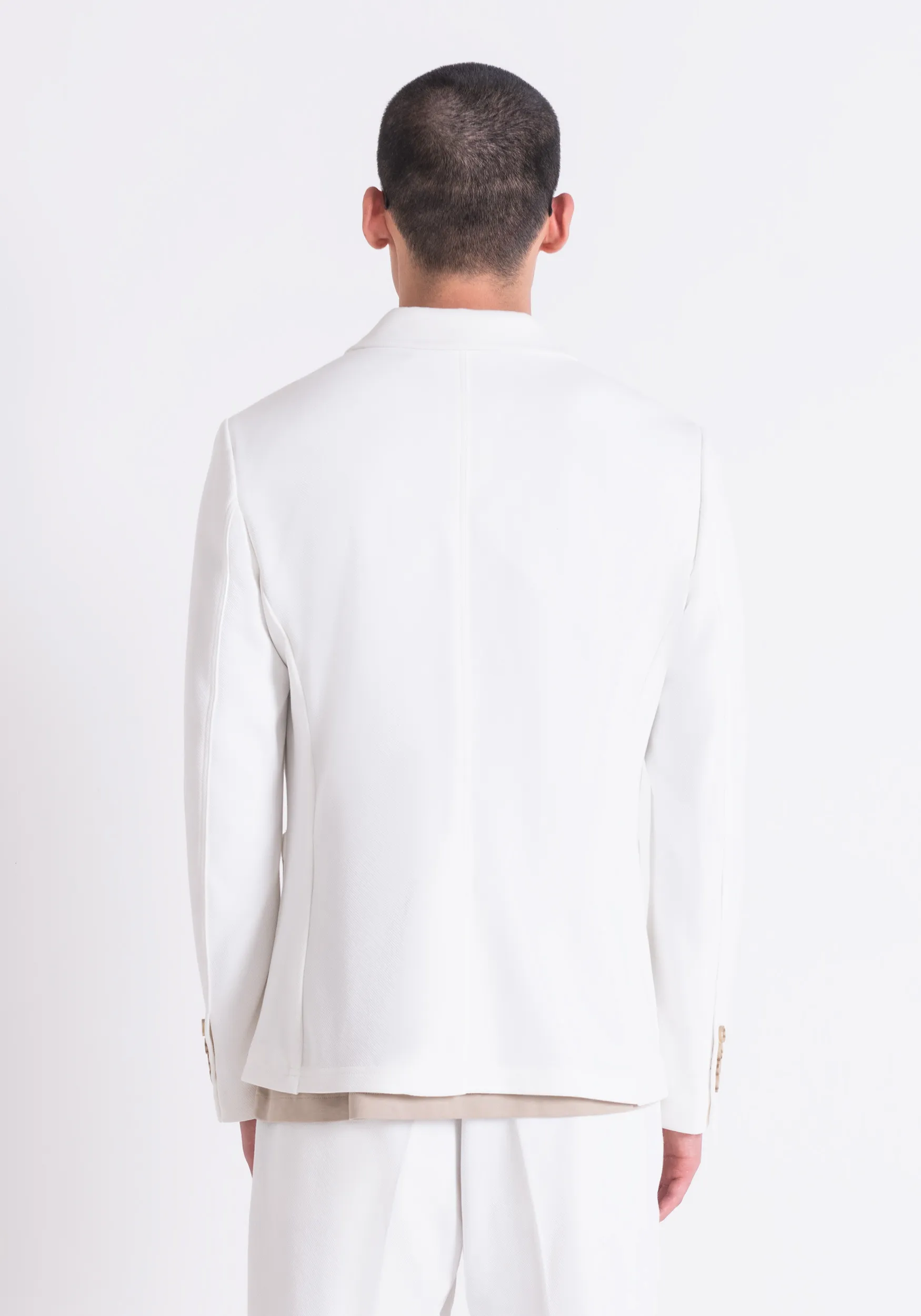 CHAQUETA «ANOUK» SLIM FIT EN SARGA DE MEZCLA DE ALGODÓN