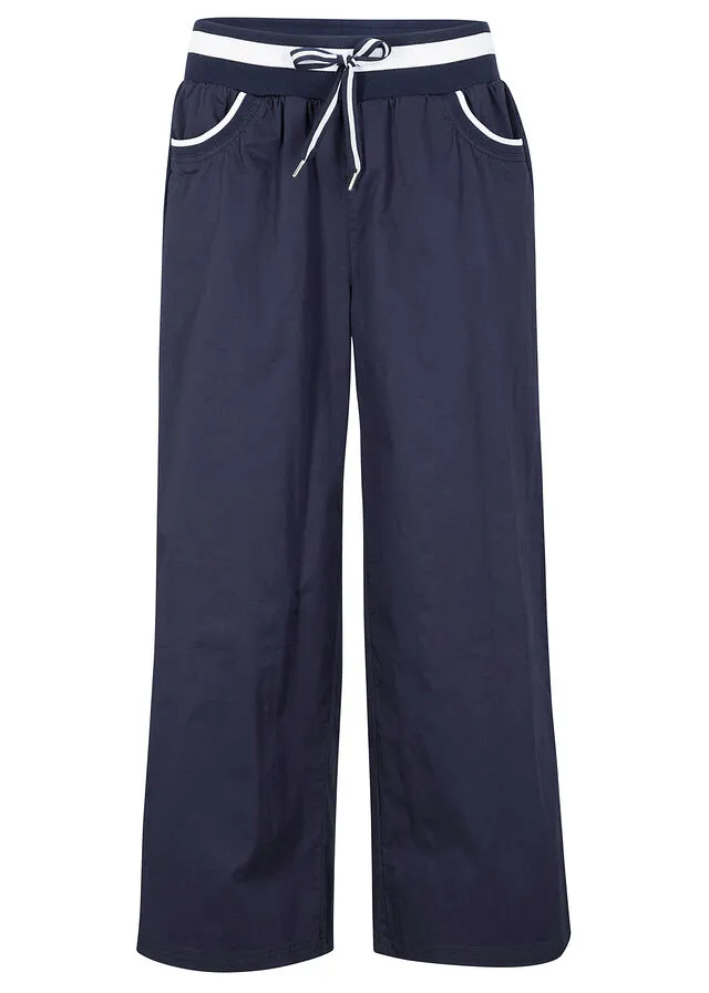 Culotte papertouch con cinturilla cómoda Azul oscuro