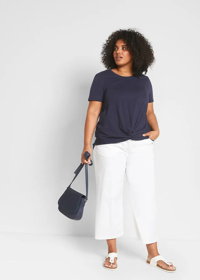 Culotte papertouch con cinturilla cómoda Azul oscuro