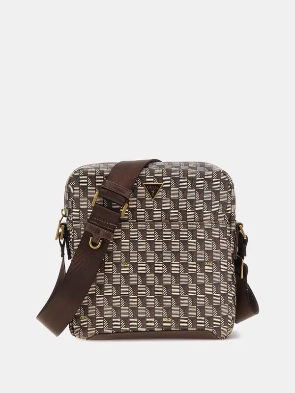 GUESS Torino Geometric-Print Crossbody Bag
