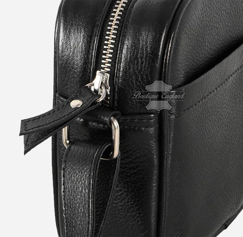 Ladies Leather Crossbody Bag Small Toiletry Cosmetic Shoulder Bag Purse