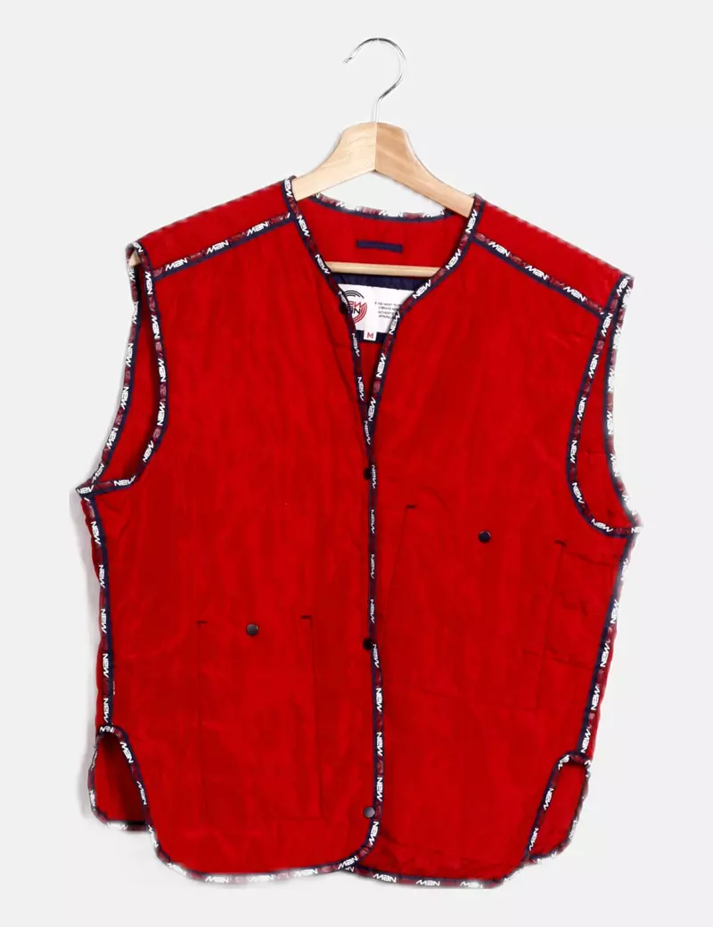New man Chaleco rojo acolchado