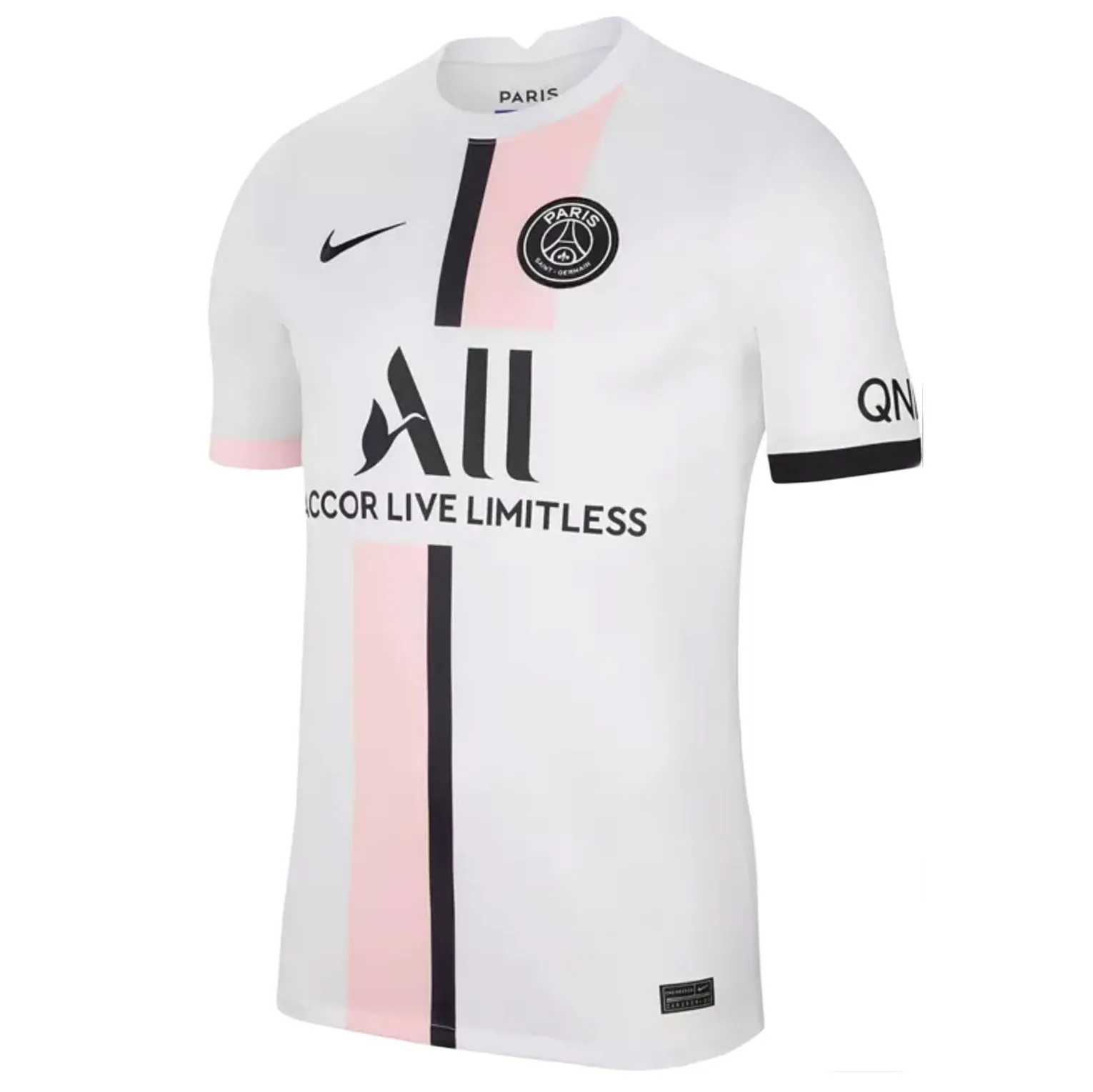 Nike Paris Saint-Germain Breathe Stadium Away Replica Shirt 2021 With Messi 30 Printing Jersey White/Arctic Punk/Black