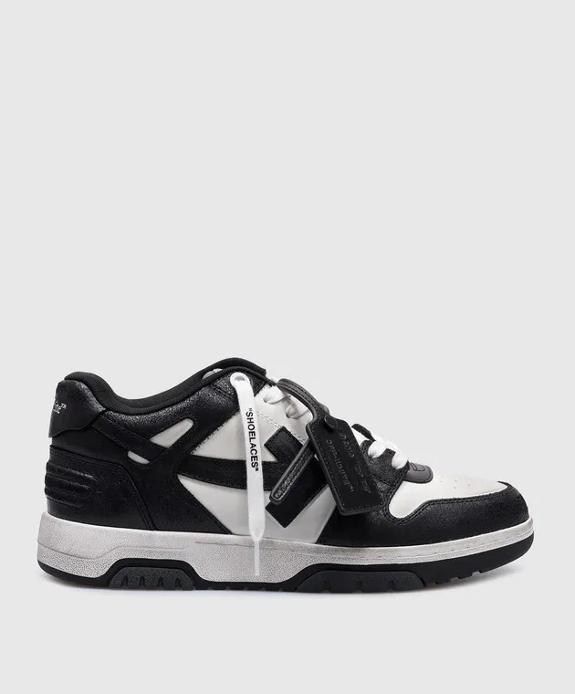 Off-White Out Of Office Vintage Black Leather Sneakers