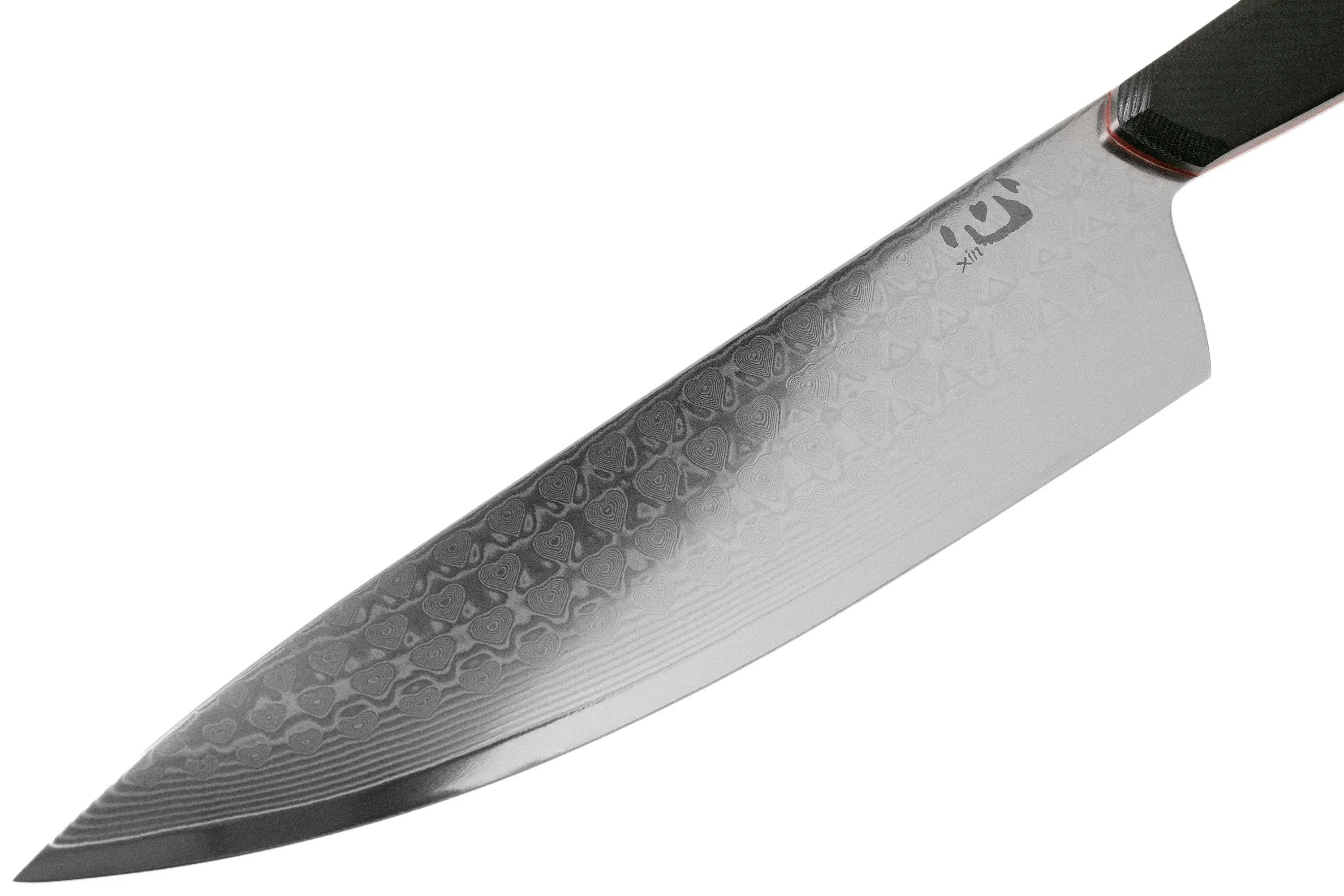 Xin Cutlery XinCore XC126 Black G10, Red Liners, Damascus, cuchillo de chef 21.5 cm
