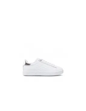 Zapatillas Armani Blancas y Plateadas Logo Lateral - Ecool